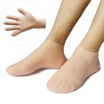 1 чифт крака & грижа за ръцете чорапи ръкавици овлажняващ силиконов гел чорапи Грижа за кожата на краката протектори за ръце Anti Cracking Spa Домашна употреба