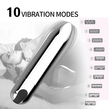 10 честота силен шок USB зареждане заострен куршум вибратор женски скок яйце масажор възрастен секс играчка