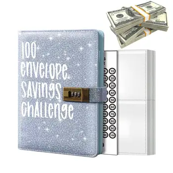 100 Плик предизвикателство класьор A6 пари спестявания предизвикателство книга бюджет класьор пари организатор лесен и забавен начин да спестите 5 050