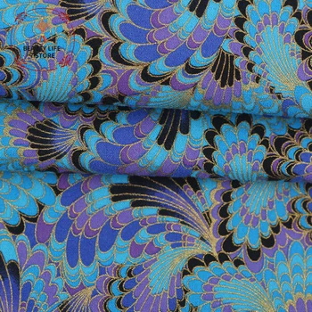 145*98cm японски стил бронзов плат 100% памук отпечатани паун феникс опашка кърпа за шиене кимоно чанти ръчно изработени DIY