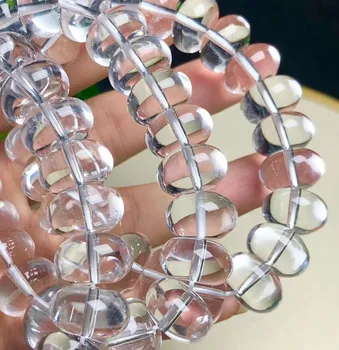  15 * 9 мм персонализирани разходи творчески естествени ясни кварц кристал изцеление Abacus топчета форма гривна модни бижута подарък за приятели
