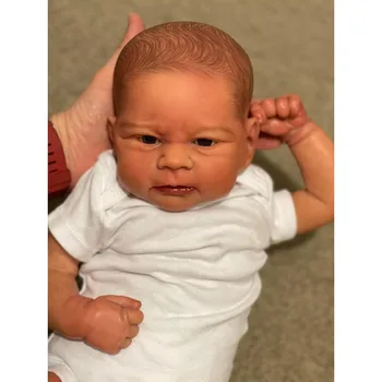 19inch новородено бебе преродена кукла премия грим ръчно изработени 3D кожата множество слоеве живопис колекционерски изкуство кукла bebe прероден