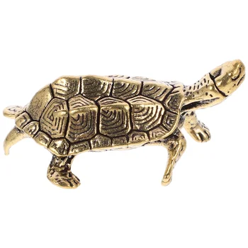 1pc чай домашен любимец костенурка настолна говеда декорация костенурка скулптура орнамент (златен)