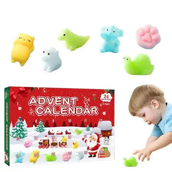 24 дни играчки сляпа кутия Коледа Адвент календар пакет каучук животински щипка играчки сензорна играчка деца коледен подарък
