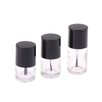 5/10/15 ML Празна бутилка за лак за нокти Козметични контейнери Стъклени бутилки за нокти с четка Прозрачно стъкло с четка за капак