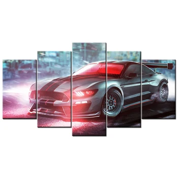5 парчета платно стена изкуство Ford Mustang мускулна кола картини HD печатни плакати модулни снимки