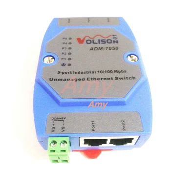 5 порт Ethernet комутатор железопътен индустриален комутатор 12V24V неуправляван ADM-7050