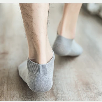 5 чифта мъжки чорапи бамбукови влакна глезена чорапи бизнес случайни дишащ дезодорант меки къси чорапи