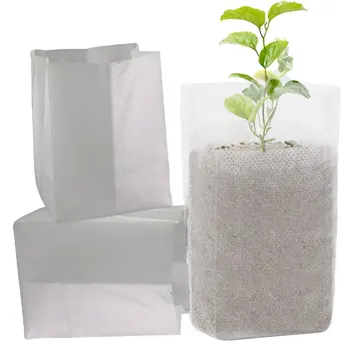 50/100PCS Плат Биоразградими торбички за разсад Нетъкан екологичен разсад растения саксия за градина оранжерия култивиране отглеждане
