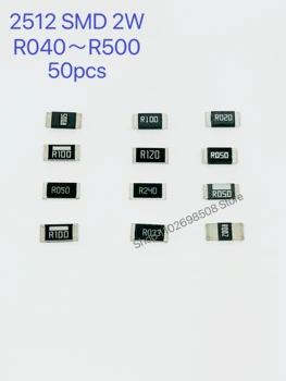 50pcs Резистор de 2512 SMD 1% 0R-10M 0.1R 0.24R 0.75R 1R 10R 47R 100R 1K 4.7K 10K 47K 82K 100K 220K 330K 750K 1M 2.2M 6.2M 9.1M