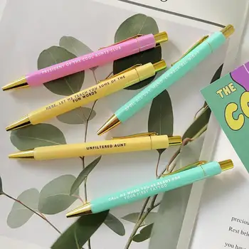 5Pcs химикалка бързосъхнещи смешно писалки гладко писане прибиращ подписване писалка за домашно училище офис