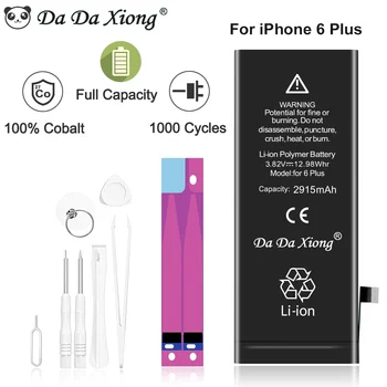 DaDaXiong 100% оригинален телефон за iPhone 6 плюс реален капацитет 2915mAh с машинни инструменти комплект батерия стикер 0 цикъл