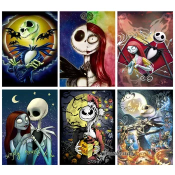 DIY 5D Disney Diamond Painting Nightmare Before Christmas Full Round Drill Crystal Mosaic Picture Halloween Diamond Home DSN598