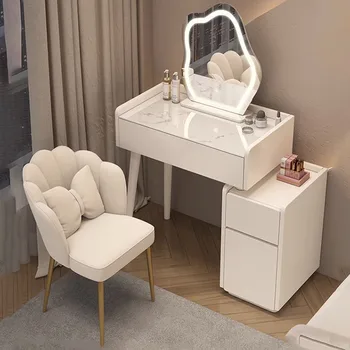 Fashion Класически тоалетки Огледала спалня момиче бяла тоалетка просто съхранение Penteadeira де Maquiagem мебели