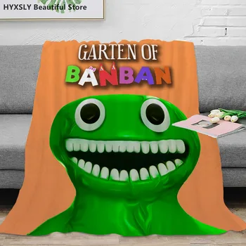 Garten of Banban Flannel Blanket Throw Soft Plush Fluffy Warm Bedding Gift for Adult Kids 3D Horror Game Green Flannel Blanket