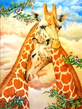 JMINE Div 5D Giraffe Пълна диамантена живопис кръстат бод комплекти изкуство Висококачествена животинска 3D боя от диаманти