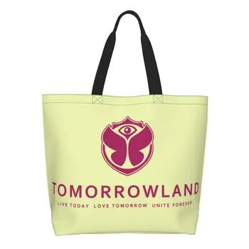 Kawaii Print Tomorrowland пазарска пазарска чанта миеща се платно рамо купувач Белгийски електронен танцов музикален фестивал чанта
