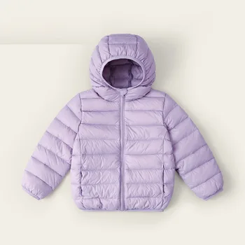 Kid Down Jacket Childrens Hooded Light Macaron Short Coat Boys and Girls Fashion Casual Simple All-match Childrens Down Coat