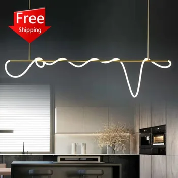 Led полилеи за кухня трапезария остров висяща лампа декорация висулка светлини модерен дизайн таван дълъг кабел Nordic
