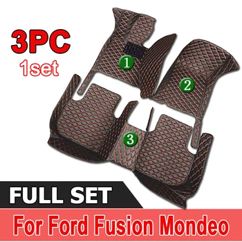 LHD килими за Ford Fusion Mondeo 2016 2015 2014 2013 Автомобилни подови постелки кожа по поръчка водоустойчиви аксесоари килими декорация