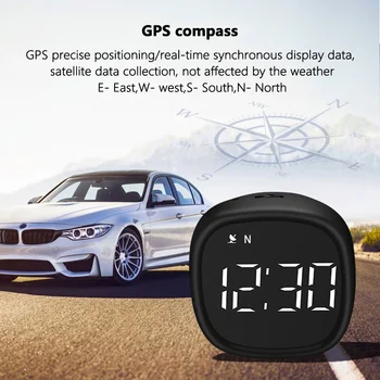 M30 GPS HUD Head Up дисплей Цифров скоростомер с превишена скорост Аларма компас умора шофиране напомняне за всички автомобили