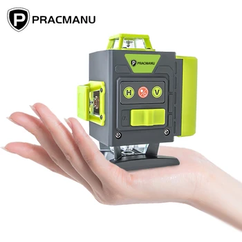 Pracmanu Mini 4D 16 линии лазерно ниво 360 самонивелиращо се хоризонтално и вертикално напречно зелено лазерно ниво с дистанционно управление