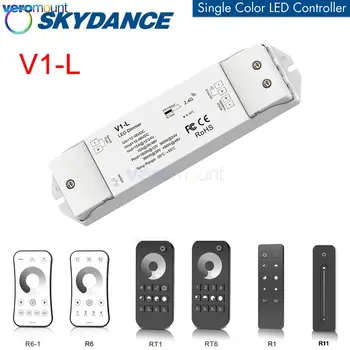 Skydance V1-L LED димер 12V 24V DC 1CH 15A PWM 2.4G RF безжичен интелигентен едноцветен LED лента светлина димер контролер превключвател