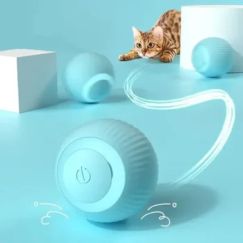 Smart Cat Rolling Ball Toys Акумулаторни играчки за котки Топка за движение Самодвижещи се котенца играчки за вътрешна интерактивна игра 2024 2