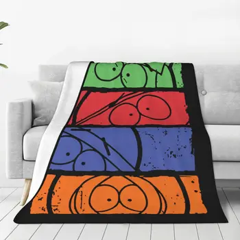 Southpark Минимални лица плюшени одеяла карикатура аниме смешно хвърлят одеяла за диван легла фоайе 150 * 125 см покривка за легло