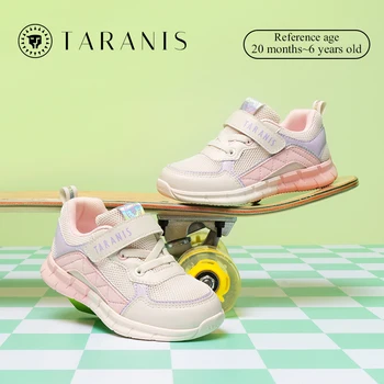 TARANIS Бебешки обувки Детска мода Ежедневни обувки за момичета Дишаща розова пролет есен против хлъзгане меки апартаменти Обувки за малки деца