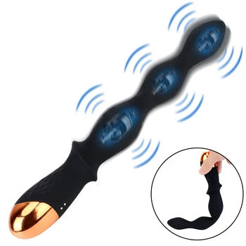 USB магнитно зареждане Анални мъниста Вибратор Секс играчки за жени 10 Speed Dildo Butt Plug Вибратор Продукти за възрастни Масажор на простатата