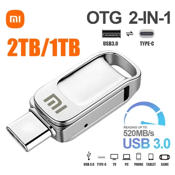 Xiaomi USB флаш устройство Метално устройство за писалка 1TB 2TB USB 3.0 флаш устройство 512gb 256gb 128gb високоскоростна водоустойчива USB памет