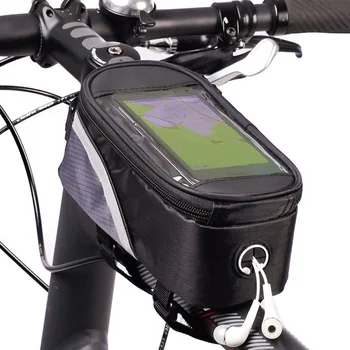  Водоустойчива чанта за велосипеди Рамка за велосипеди Предна горна тръба чанти Колоездене докосване телефон екран случай за мобилен телефон MTB Moutain пътен велосипед чанта