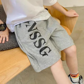 Дишащи детски памучни шорти за лятото - небрежен и спортен стил с ластик на талията & 5-точкова дължина