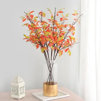 Есен Почувствайте истинско докосване Fulu изкуствени растения с плодове градински храсти фалшиви оранжеви листа изкуствена растение за декорация на дома