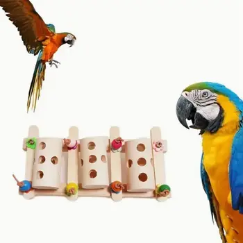 Износоустойчива кофа за хранене на папагали Нова дървена птица доставки Кутия за хранене на птици Играчки за хранене на здрави ядки