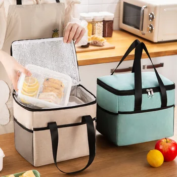 Изолирана кутия за обяд Мъже жени пътуване преносим къмпинг пикник чанта студена храна охладител термична чанта деца изолирани случай с каишка