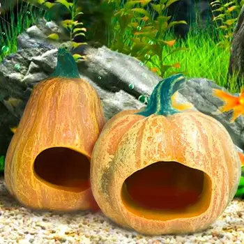 Карикатура Хелоуин тиква фигурка смола микро пейзаж миниатюрни тикви скриване къща парти доставки риба резервоар декорация