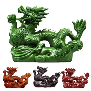 Китайски Фън Шуй дракон статуя шик животински дървени статуи малък десктоп декор китайски ръчно издълбани дракон скулптура орнамент
