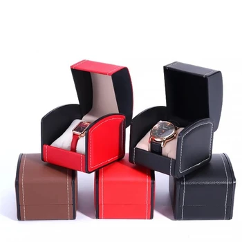 Луксозни черни кожени кутии за съхранение на часовници Vintge подарък организатор кутия дисплей колекция изложбена зала щанд опаковка кутия