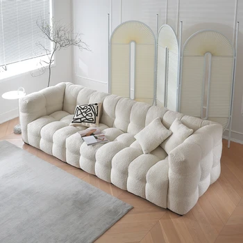 Модерен нов дизайн бельо кадифе плат тапицерия хол диван комплект удобни тъфтинг модулни мебели диван