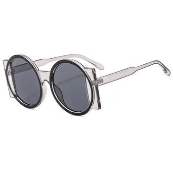 Модни кръгли слънчеви очила Жени 2024 Дизайнер на луксозна марка Уникални нередовни слънчеви очила за мъже Извънгабаритни нюанси Очила Uv400