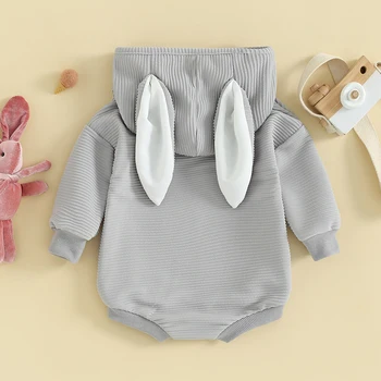 Моето първо бебе момче момиче Великден облекло зайче уши качулка балон гащеризон новородено великденски дрехи