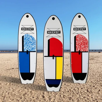 Надуваеми Stand Up Paddle Board Non-Slip SUPs Board PVC за всички нива на умения Сърф съвет с въздушна помпа Чанта за носене Стояща лодка