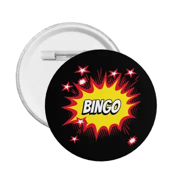 Най-добра игра Бинго пин бутони за връщане Персонализиране на хартиена игра Брошка значка за дрехи Pinback подарък за рожден ден