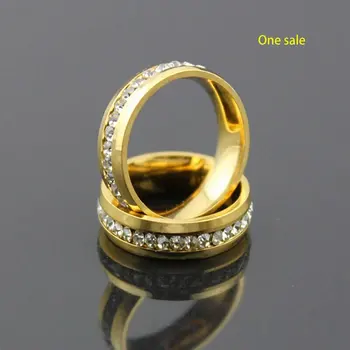 Нова неръждаема стомана полускъпоценни камъни пръст пръстен изящни жени булчински сватбен пръстен женски сватба обещание пръстени