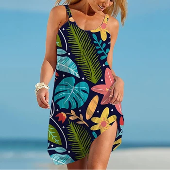 Нови висококачествени модни рокли Хавайско плажно парти Дамска лятна рокля Темперамент Красива рокля Ежедневна универсална рокля