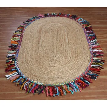 овален килим юта памук ръчно изработени обратими живи килими декоративни площ килими