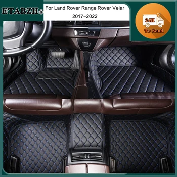 Персонализирани стелки за кола Специален водоустойчив и неплъзгащ се кожен килим за Land Rover Range Rover Velar 2017-2022 Аксесоари за кола