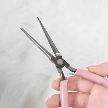 Пластмасови нокти изкуство клип разширение нокти инструмент професионални инструменти за маникюр силиконова дръжка розови и черни нокти оформяне клещи